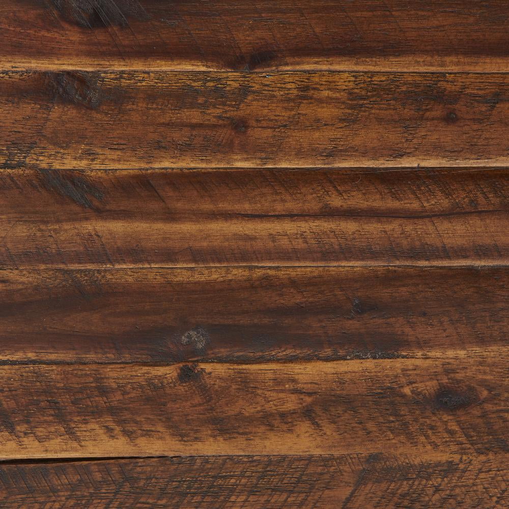 Rustic Wood Bench with Low Shelf V8363