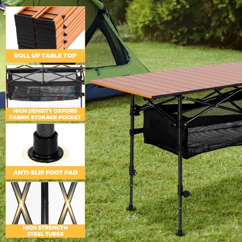 Portable Folding Aluminum Camping Table with Carry Bag Z7582
