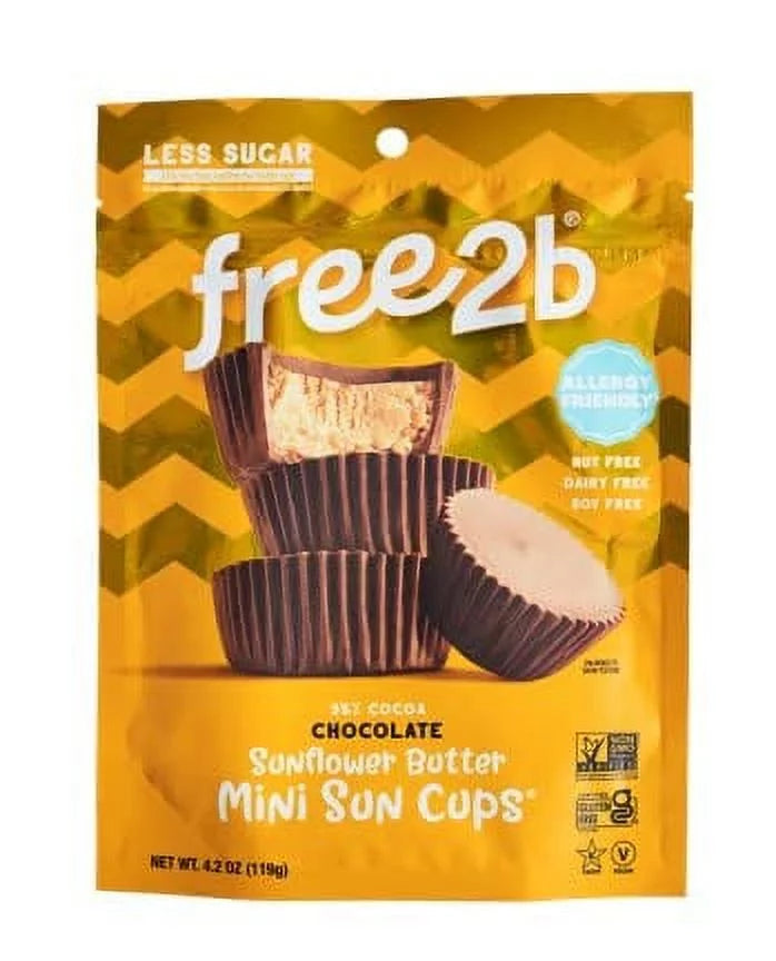 Chocolate Sun Cups Minis Gluten-Free Dairy-Free Nut-Free Soy-Free 4.2 Oz Pack of 6 X355
