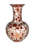 Ball Vase with Red Coral Pattern H52611