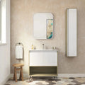 Column Cabinet White Door Toasted Oak Wood Finish V342565