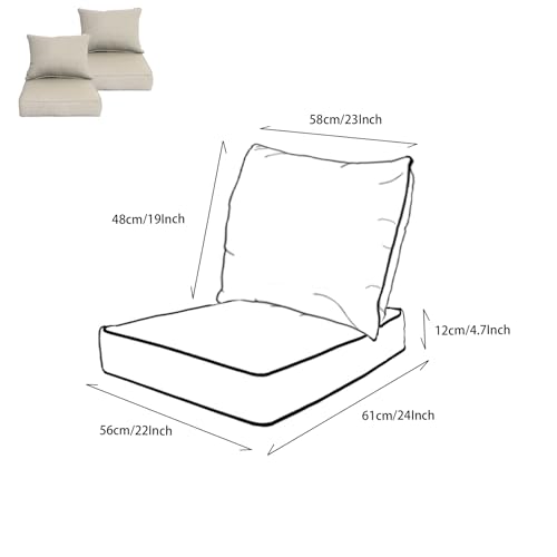 20"x42" Water-Proof Outdoor Dining Cushion Set of 1 with Handles & Ties A613996