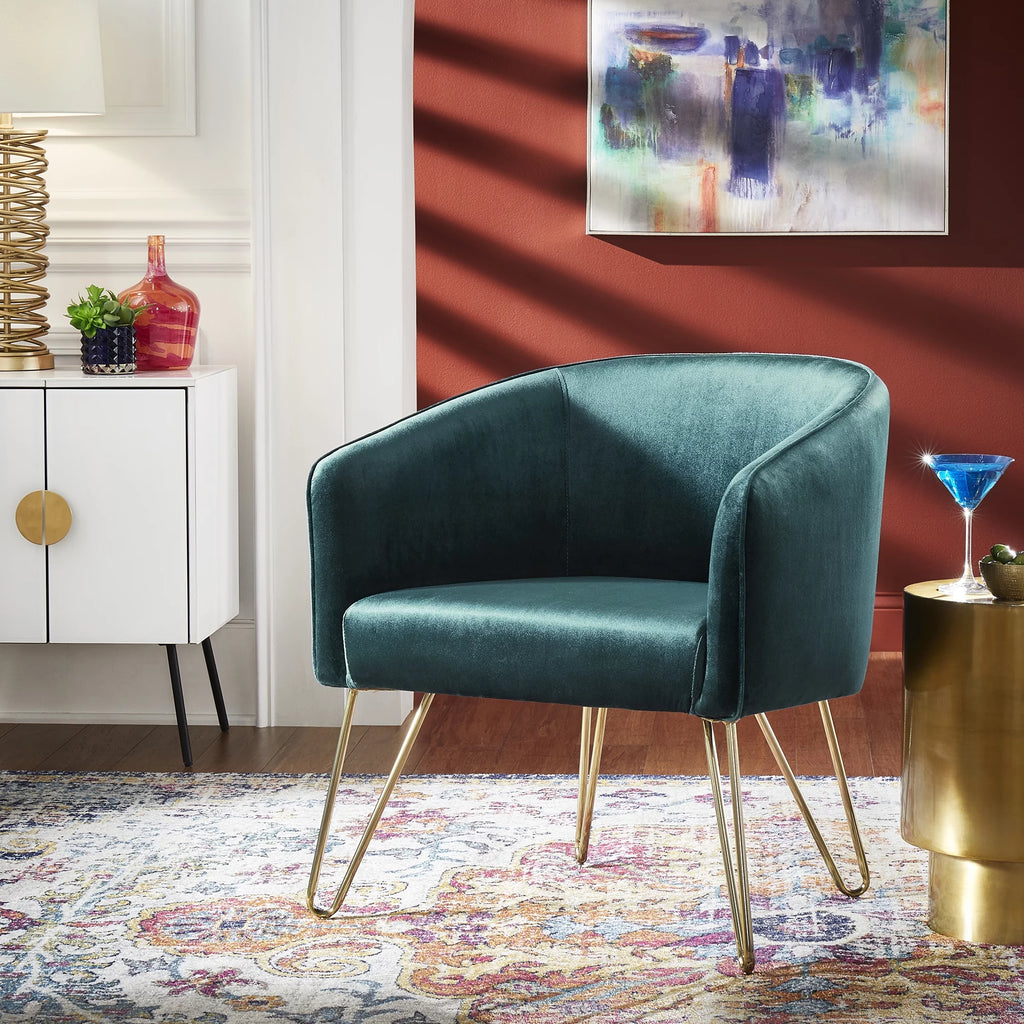 Dark Green Velvet Accent Chair U182