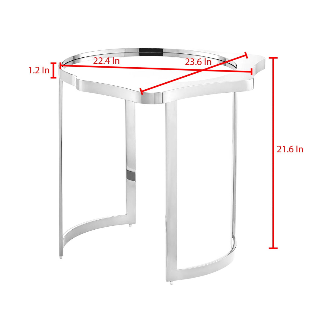 Abstract End Table with Mirrored Top E31452