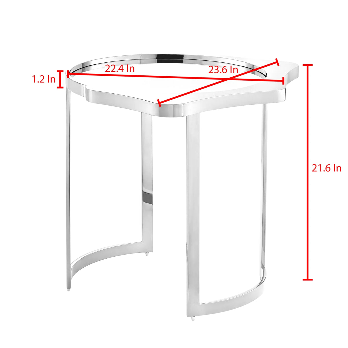 Abstract End Table with Mirrored Top E31452