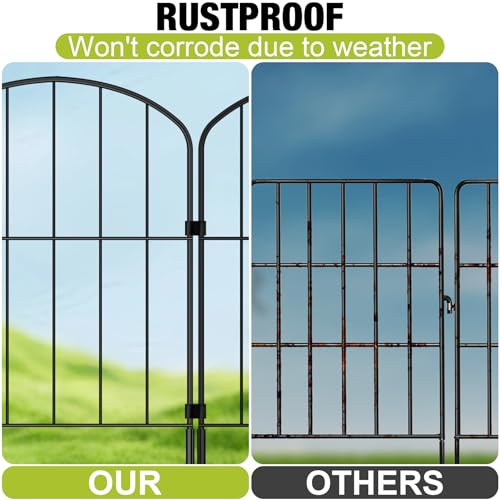 Decorative Garden Fence 24in x 10.5ft 10 Panels Metal Wire C722