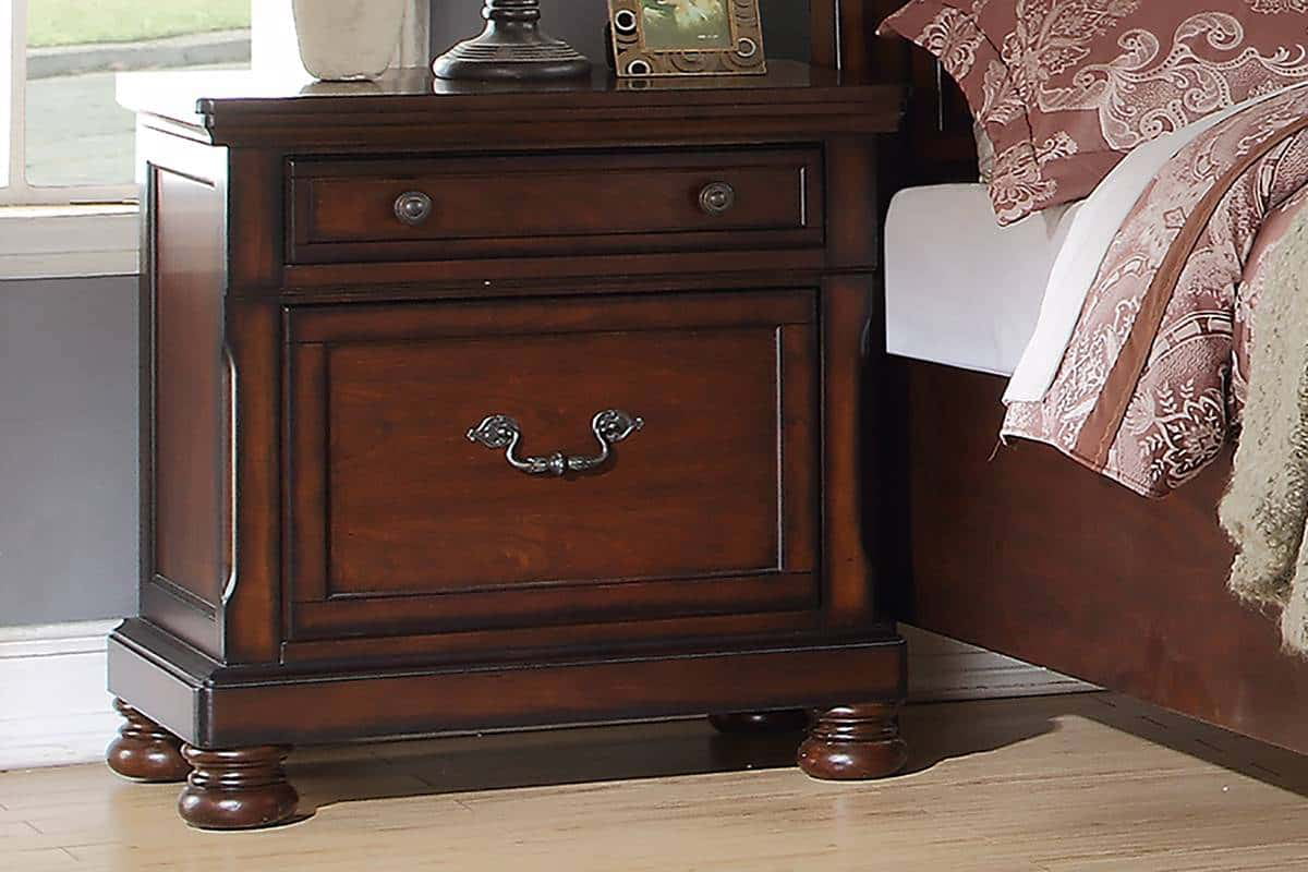 Cherry Finish 1Pc Nightstand Bedside Table U352