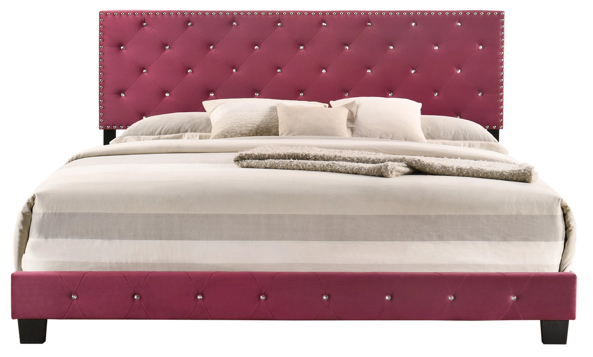 Velvet Upholstered King Bed J9032
