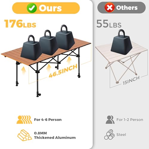 Portable Folding Aluminum Camping Table with Carry Bag Z7582