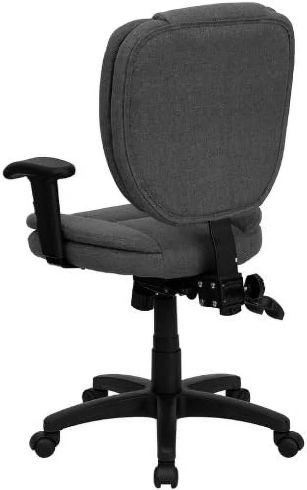 Gray Fabric Ergonomic Swivel Office Chair with Arms M347
