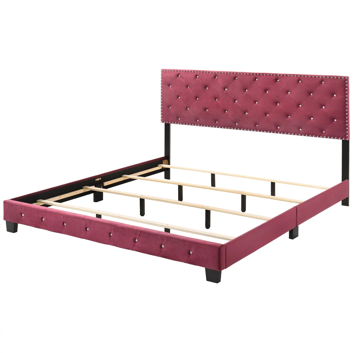 Velvet Upholstered King Bed J9032