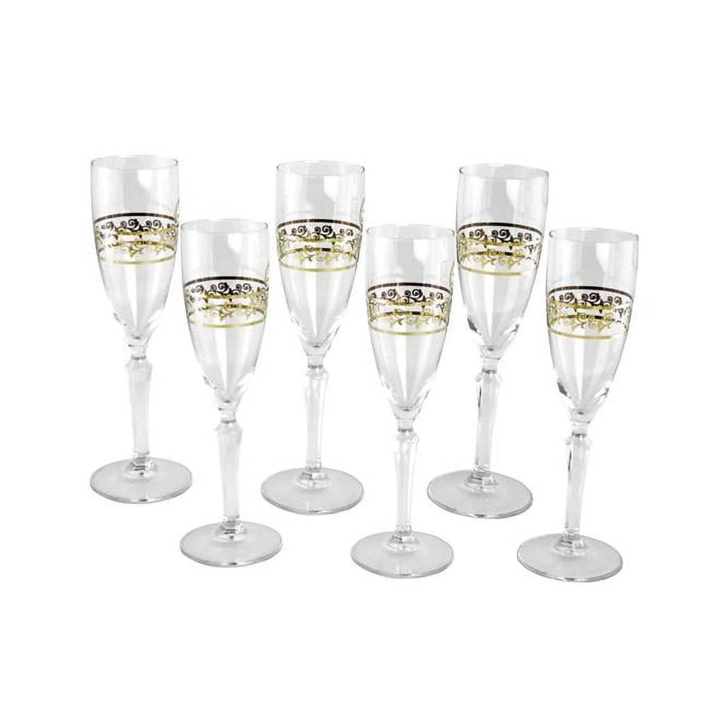 9 in. Flute Glass Set, 6 Piece T18286