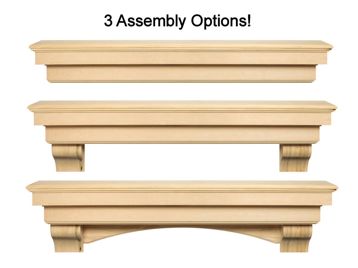 Unfinished Wood Mantel Shelf B65246