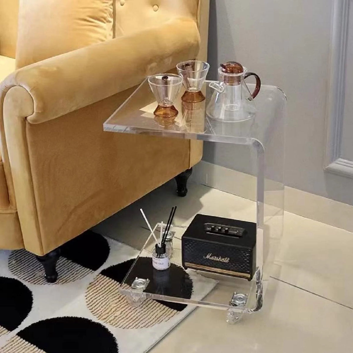 Transparent Acrylic C Shape Sofa Side Table M556