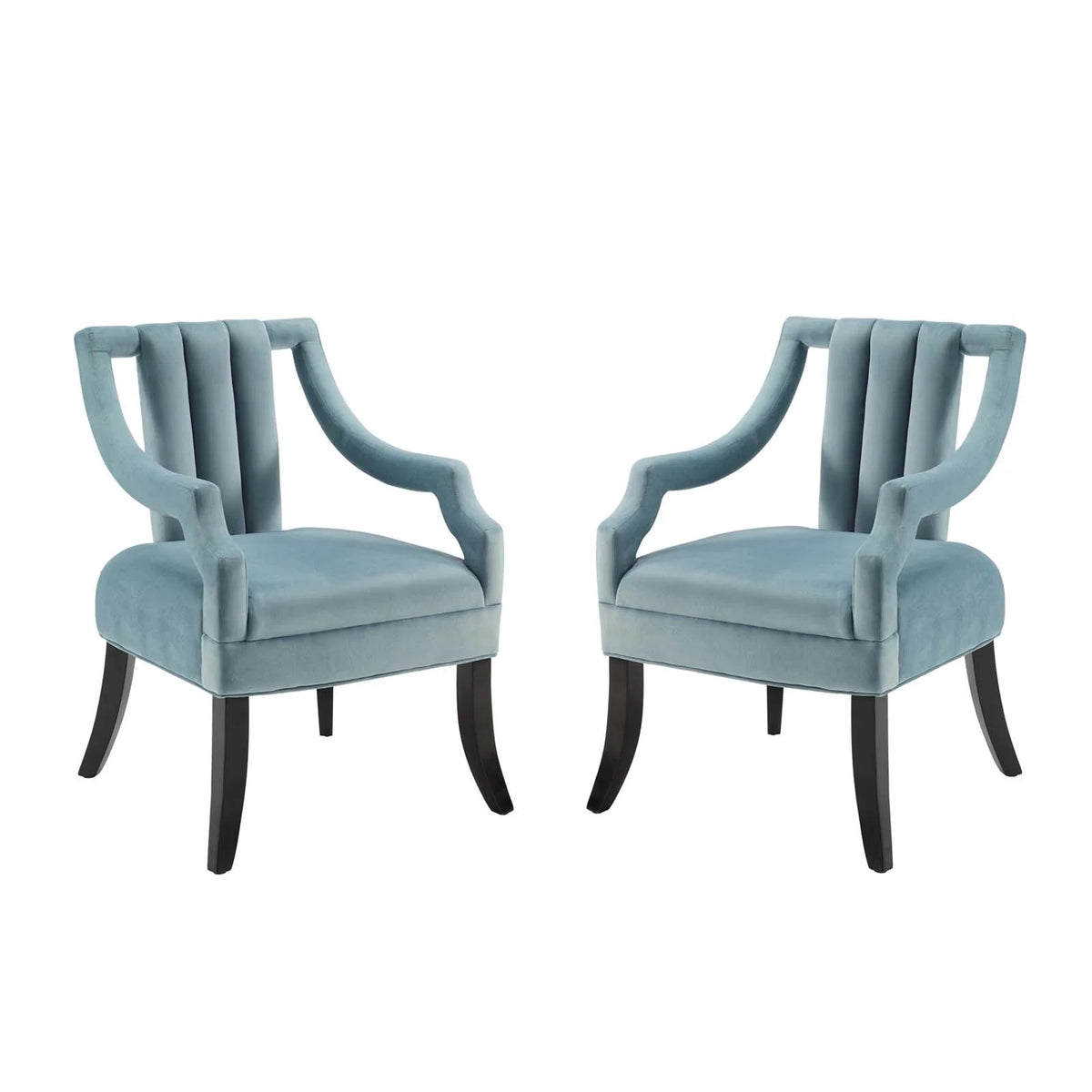 Light Blue Performance Velvet Accent Chair Set of 2 P4649