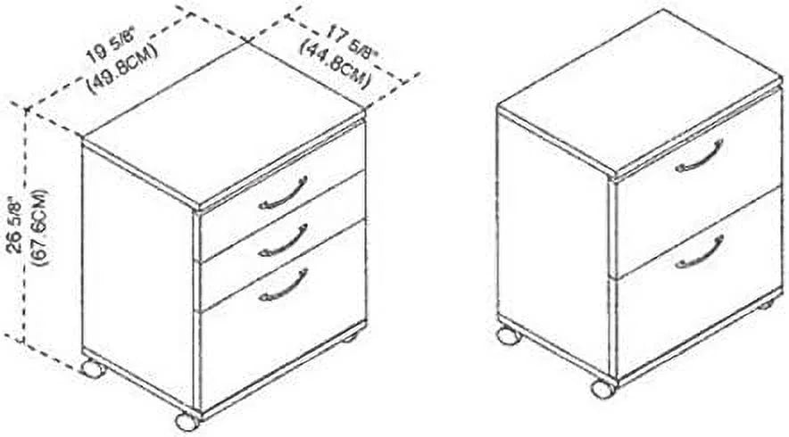 3 Drawer Wood Filing Cabinet W2619