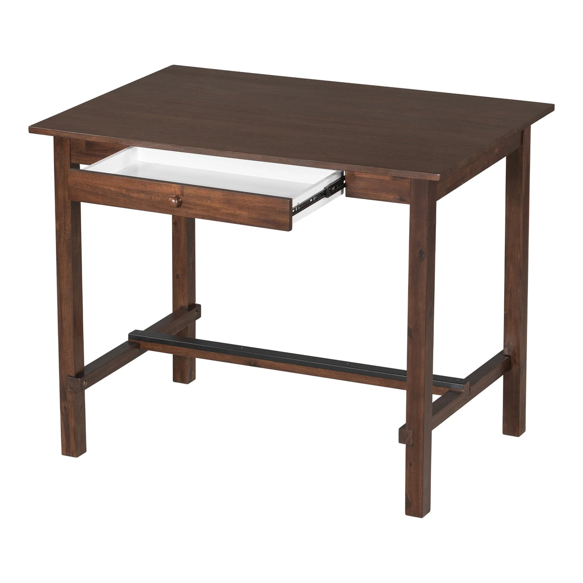 Counter Height Dining Table with Storage Drawer Walnut Z74255