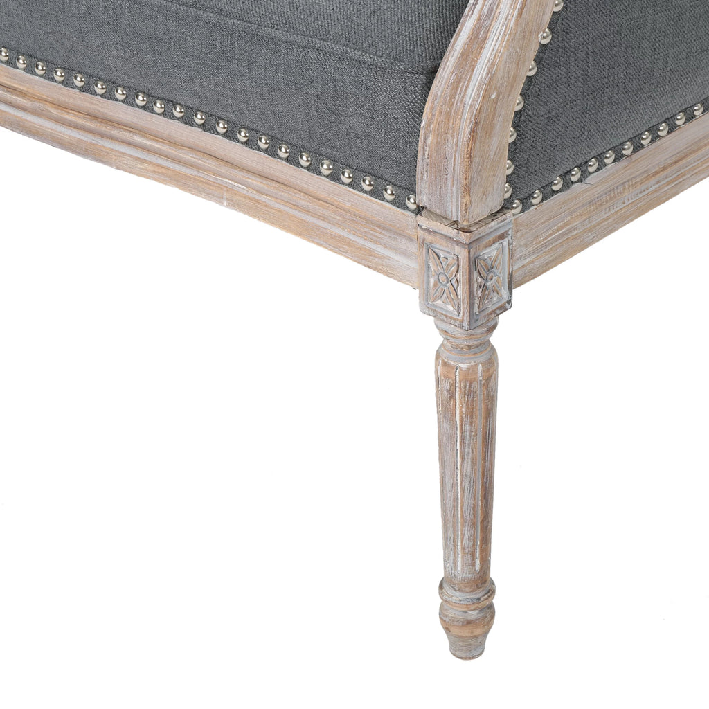 Dark Gray Fabric Loveseat W78036