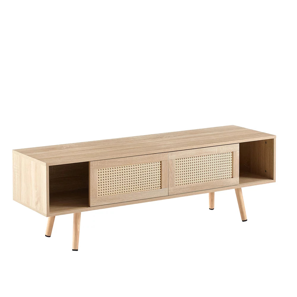 55 Inch Rattan TV Stand with Cabinet Storage V485461