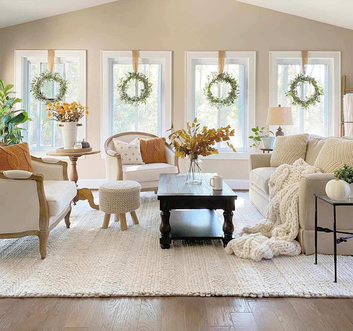 Ivory Charcoal Wool Area Rug 10' x 14' U66809