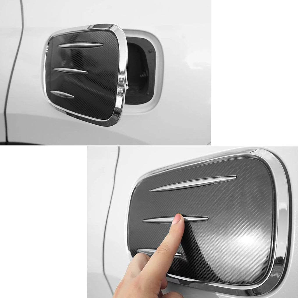 Carbon Fiber Style Fuel Tank Cover Trim Gas Cap Overlay I32698