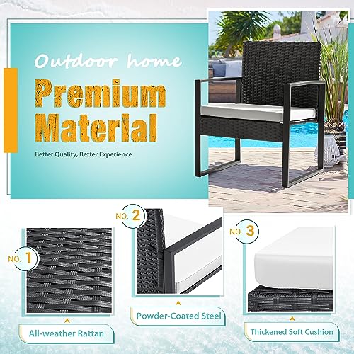 3 Pieces Outdoor Wicker Patio Set with Coffee Table I52424