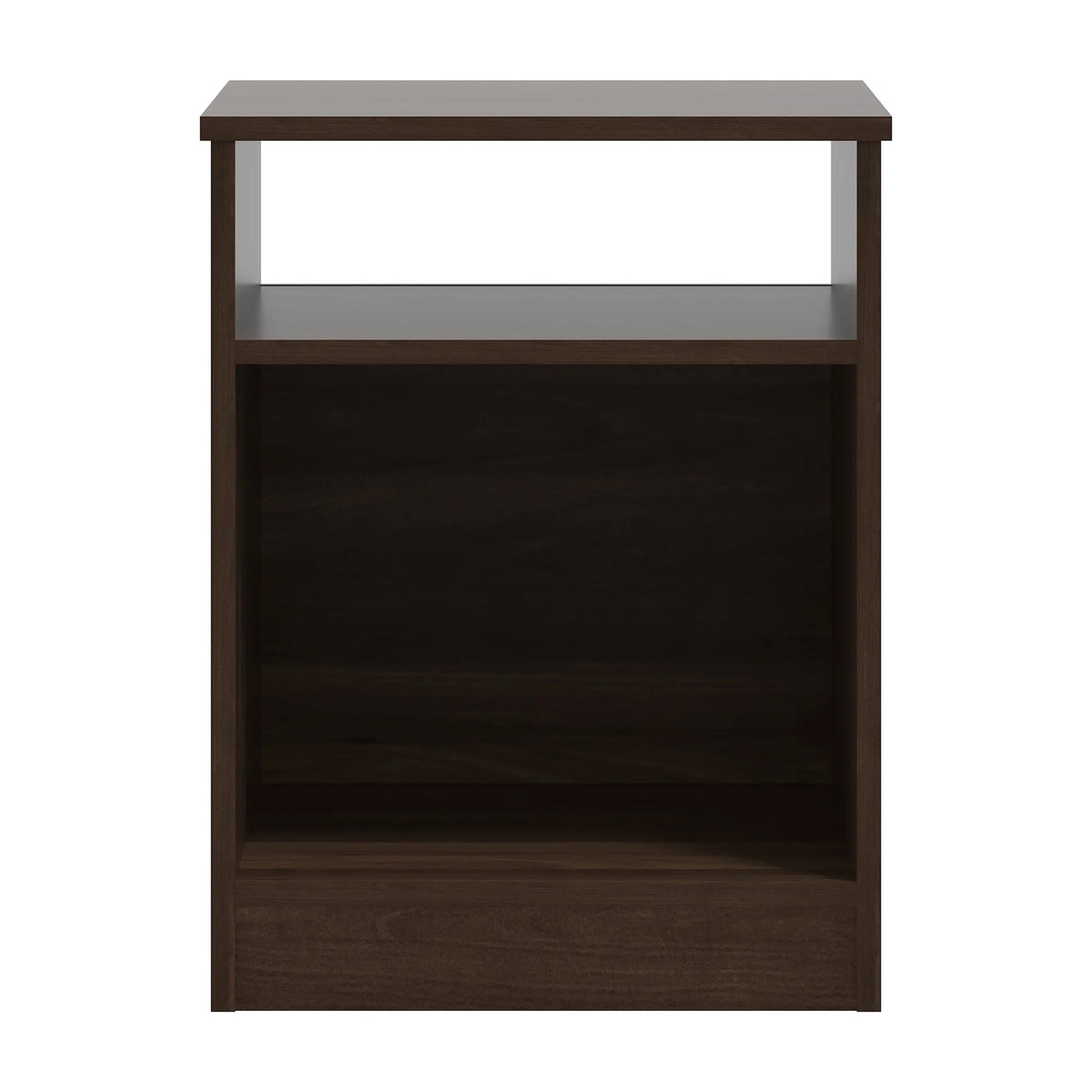 Dark Walnut Open Shelf Nightstand F40722