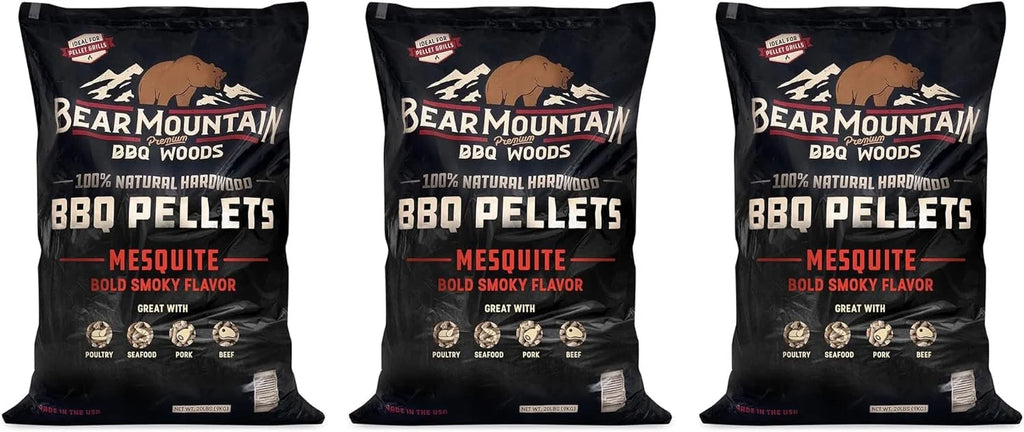 All Natural Hardwood Mesquite BBQ Smoker Pellets 3 Pack C9419