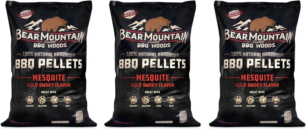 All Natural Hardwood Mesquite BBQ Smoker Pellets 3 Pack C9419