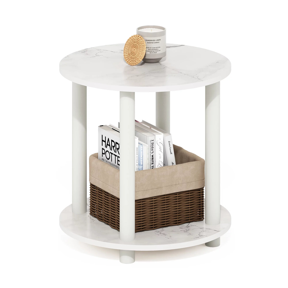 2-Tier Round Wooden End Table R3998