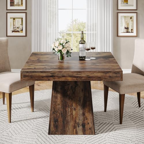 Square Dining Table for 4, 31.5-Inch Pedestal Base Table Z552