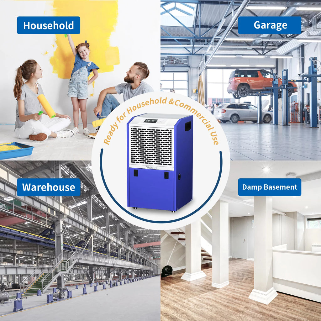 155 Pint Commercial Dehumidifier with Drain Hose D298624