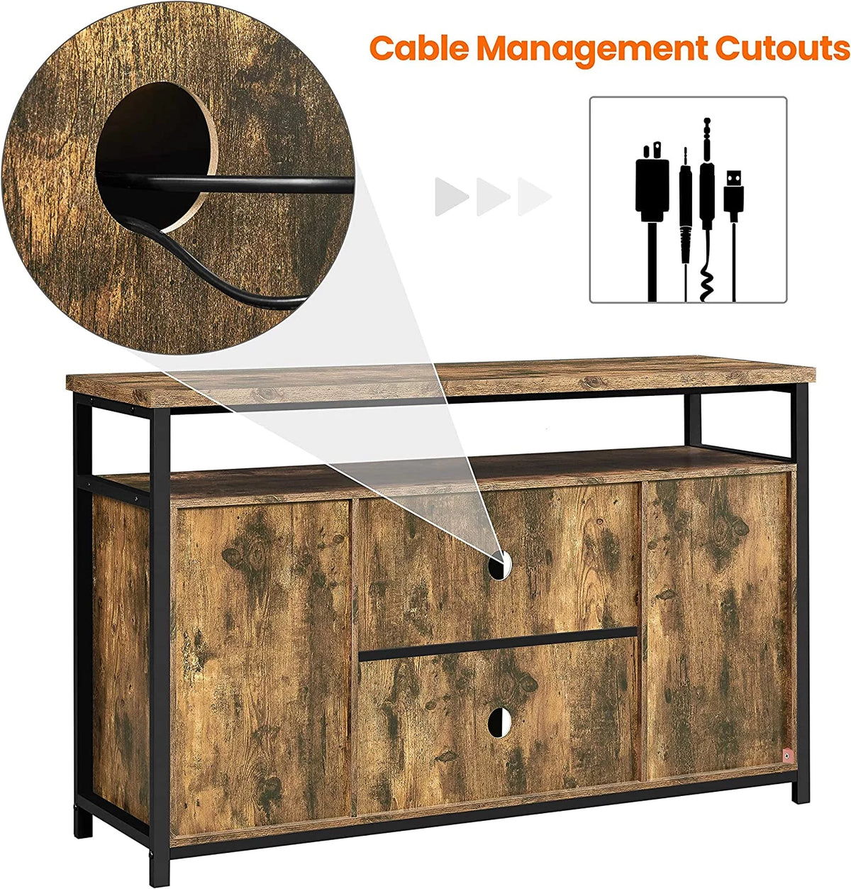 Cabinet with Sliding Barn Doors and Adjustable Shelves F9203