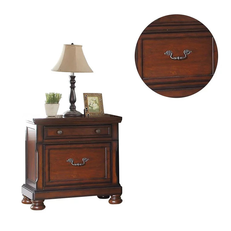 Cherry Finish 1Pc Nightstand Bedside Table U352