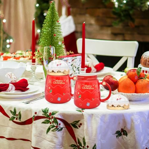 17.6 oz Ceramic Christmas Mug with Lid R189
