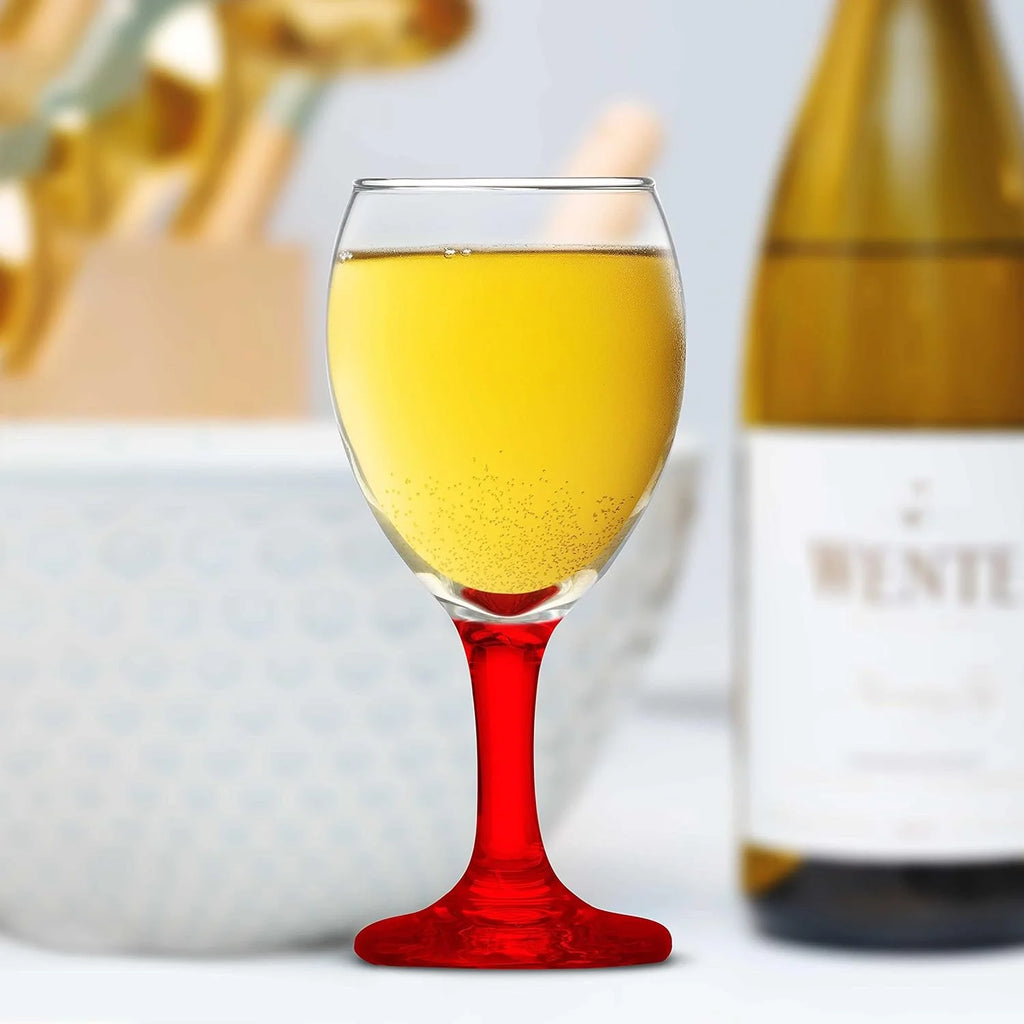 10 Aragon Wine Glasses Set, 8.5 Oz. - High Standard, Made - Red K97257