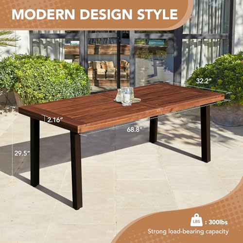Acacia Wood Dining Table with Iron Legs R617