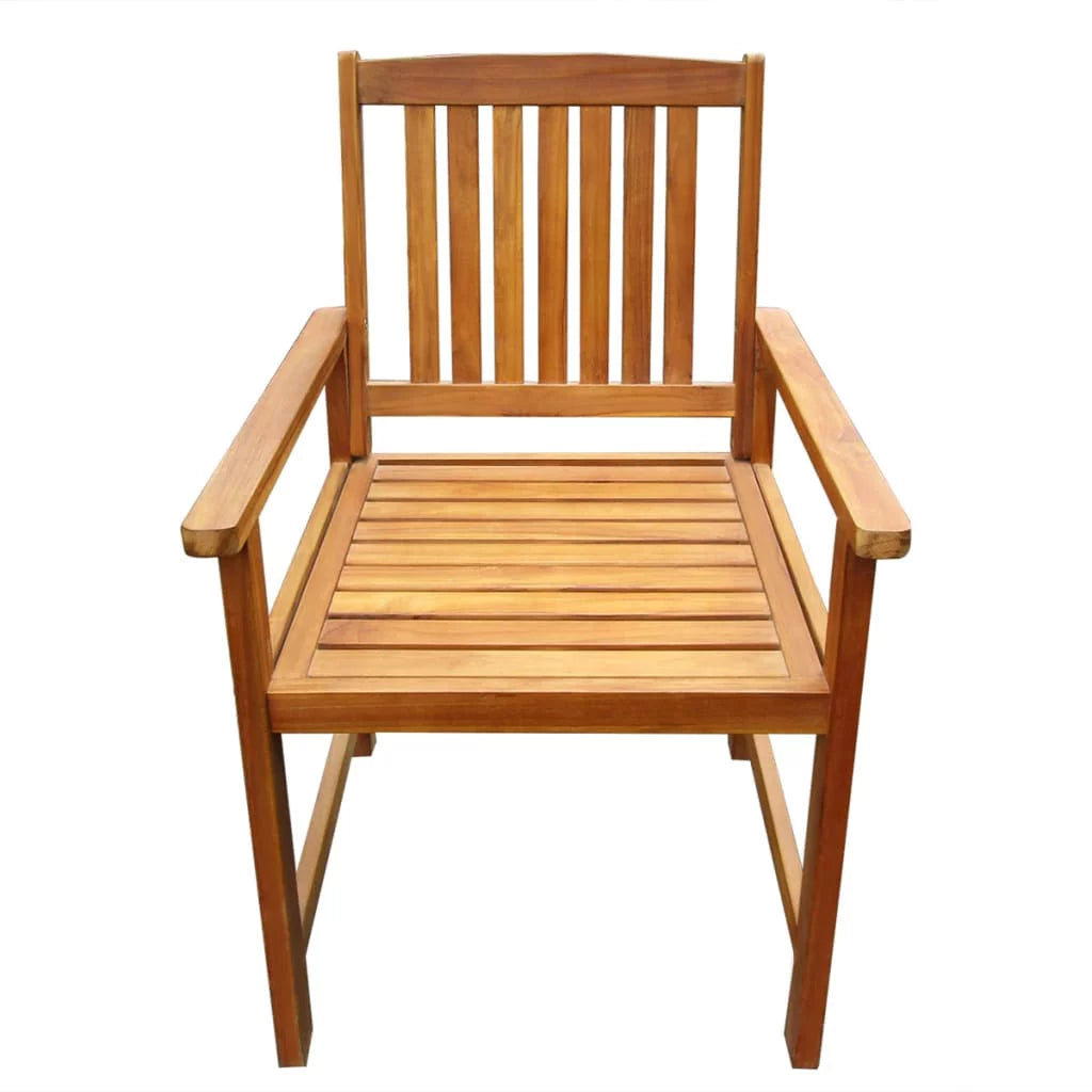 Black Solid Acacia Wood Dining Chairs Set of 2 F417