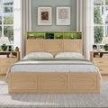 Queen Size Wood Bed Frame with Storage Headboard and 4 Drawers S898