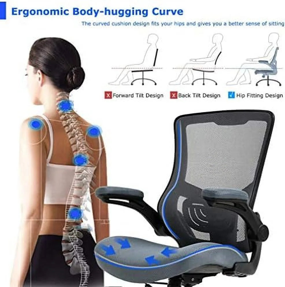 Black Mesh Ergonomic Office Chair with Lumbar Support W55906