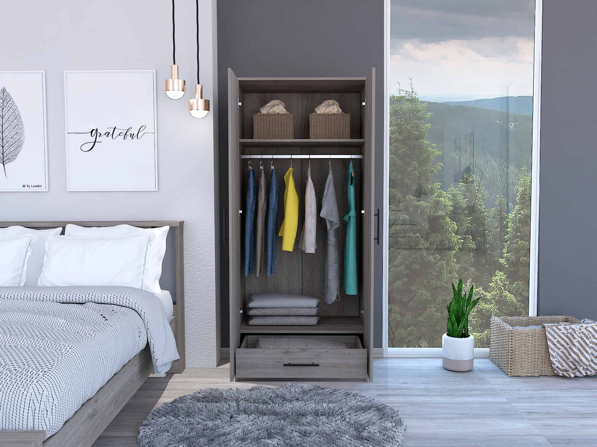 Light Grey Manufactured Wood Armoire O912252