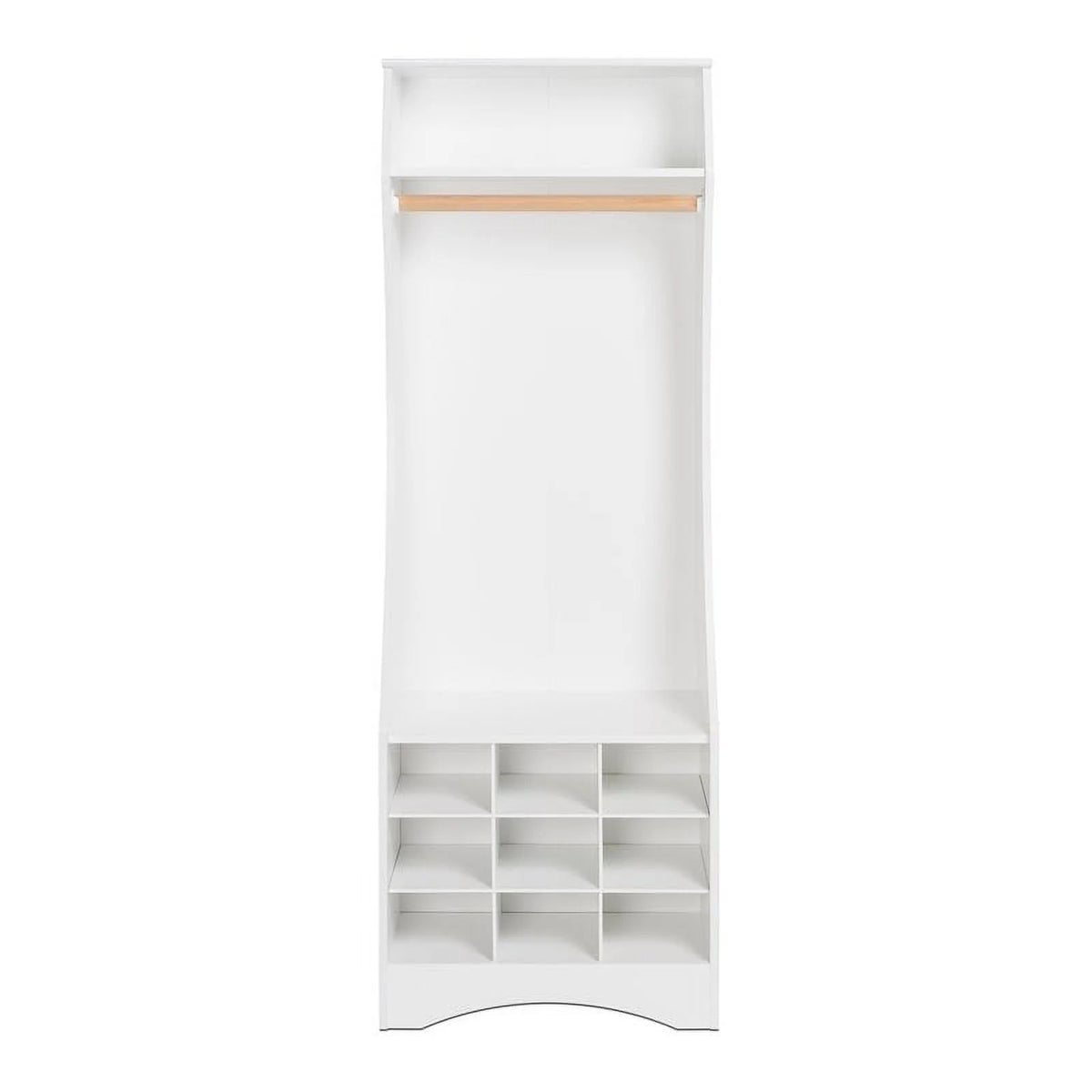 White Engineered Wood Wardrobe with Shoe Storage P13369
