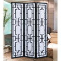 Black Paper and Wood 3-Panel Room Divider Screen P25359