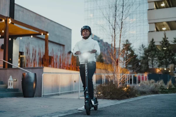 Electric Scooter with LED Headlights, 15 MPH Max Speed, 220 lbs Max Weight, Black U4722