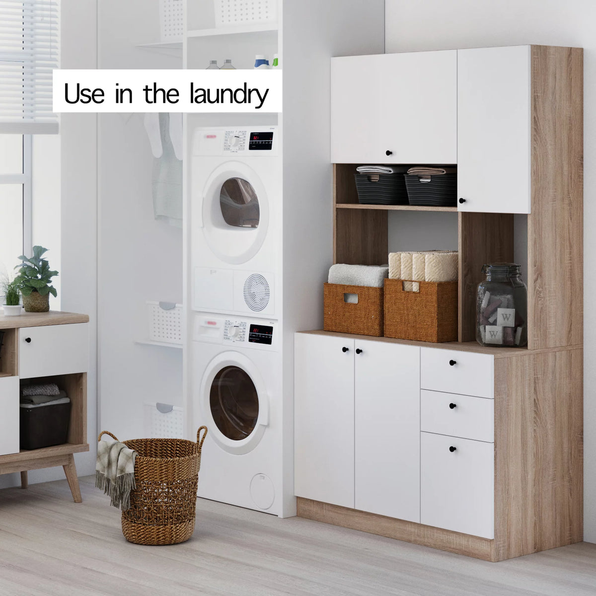 White Pantry Kitchen Storage Cabinet U158