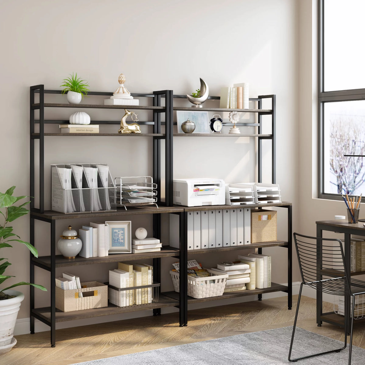 5 Tier Kitchen Microwave Oven Stand with Hutch U95103