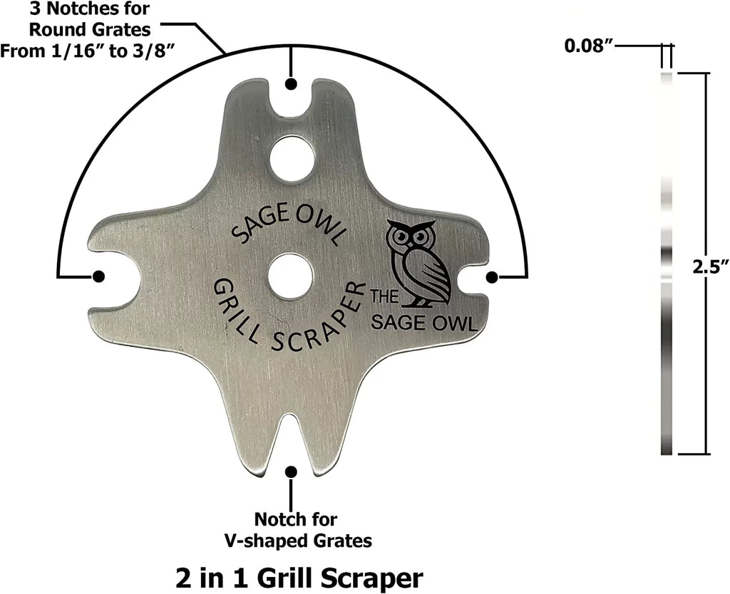 Bristle Free Stainless Steel Grill Scraper Tool with 17" Long Handle U958
