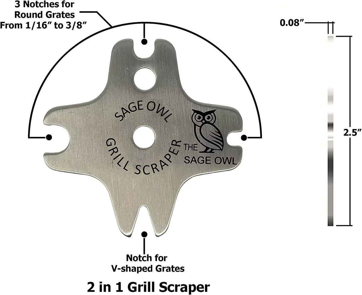 Bristle Free Stainless Steel Grill Scraper Tool with 17" Long Handle U958