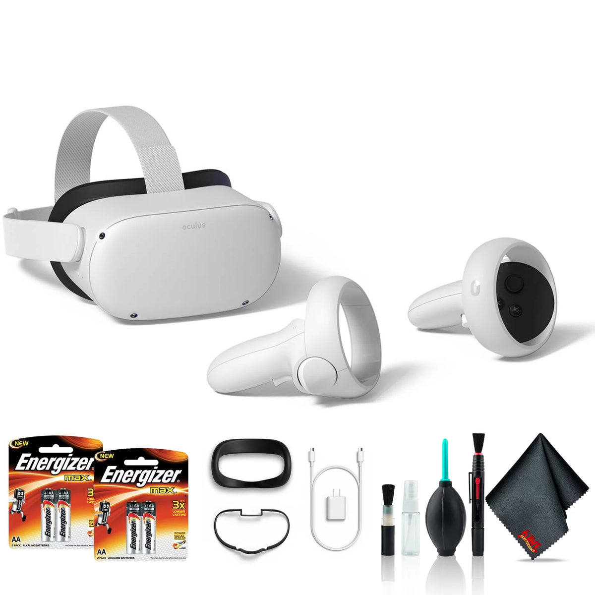 128GB VR Headset Bundle with Batteries and Cleaning Kit G650