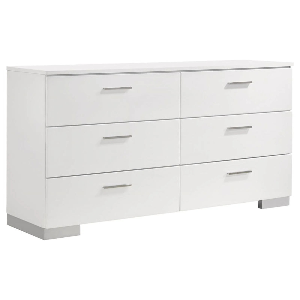 4-Piece Wood Eastern King Bedroom Set in Glossy White N83775